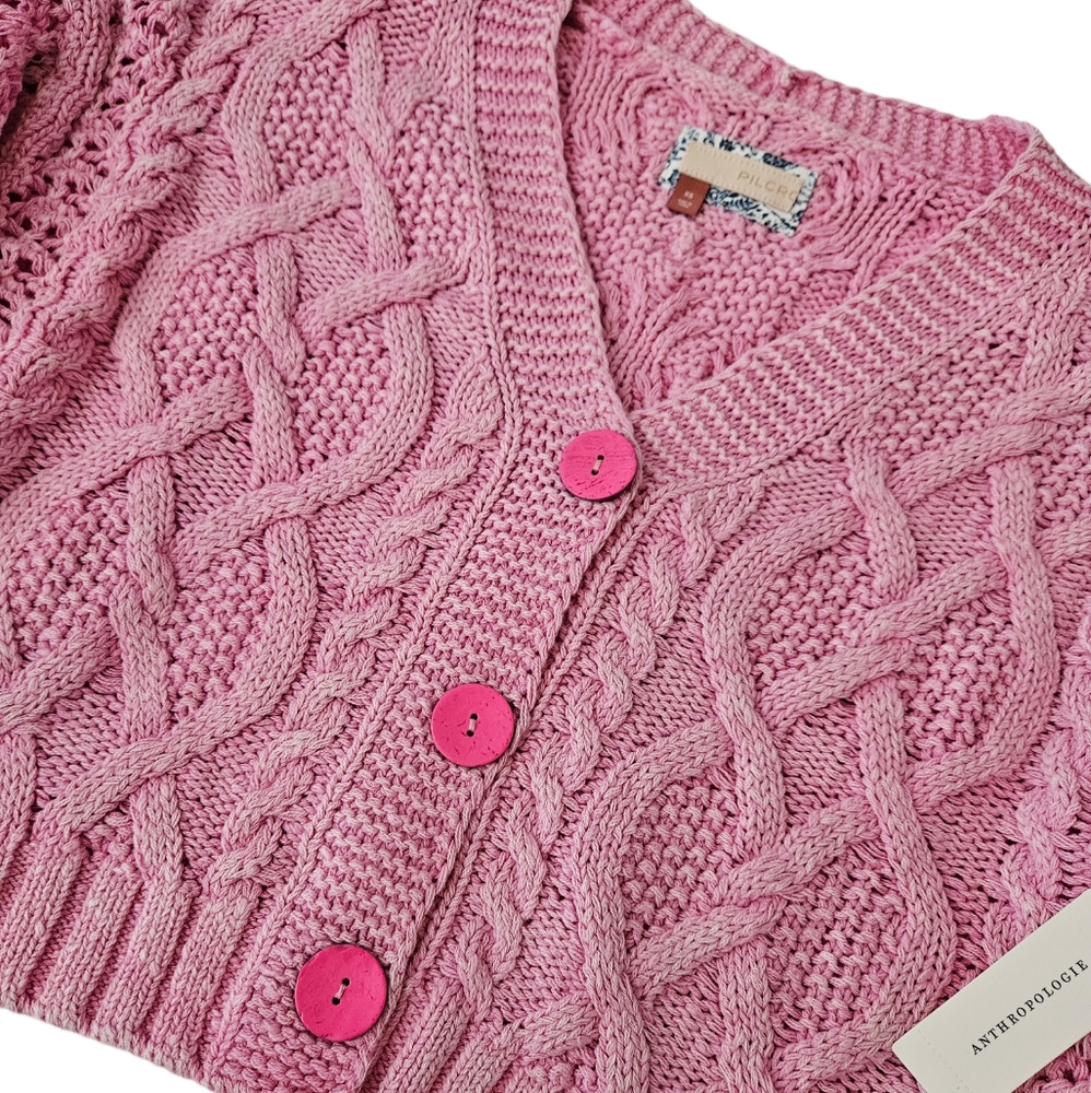 Anthropologie Pilcro Cable Knit Cardigan Sweater - Picture 4 of 8